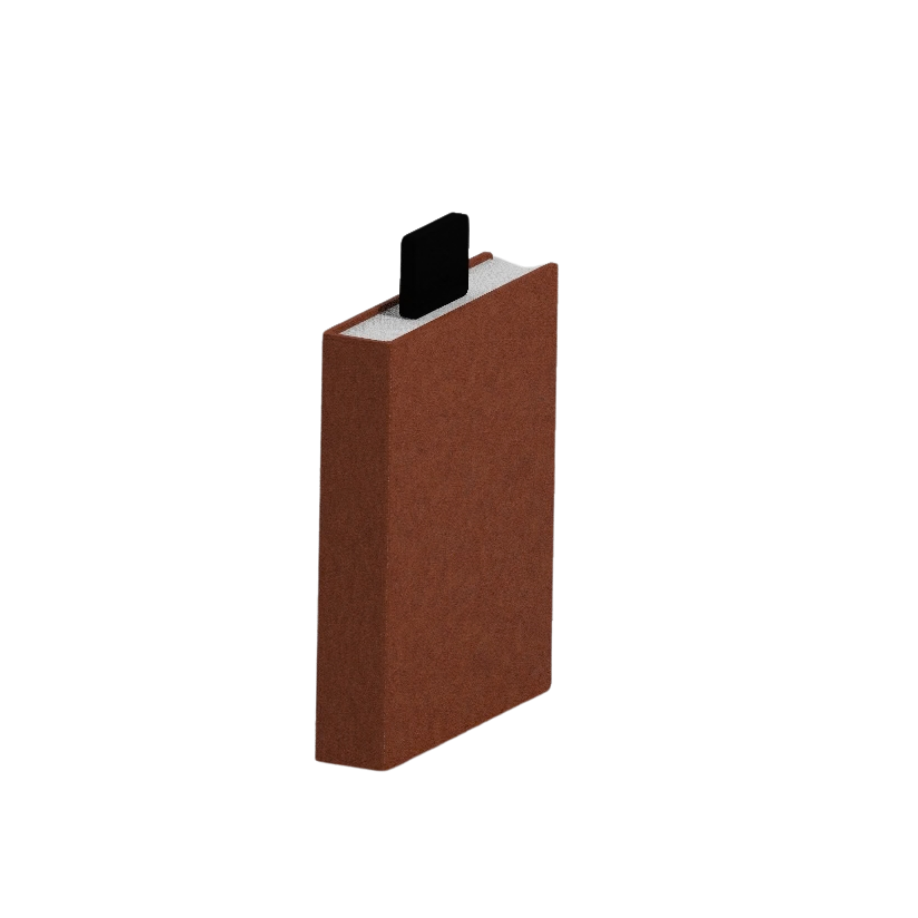 Spine bookmark peeking above a closed book
